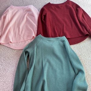 Girls waffle knit shirt bundle
